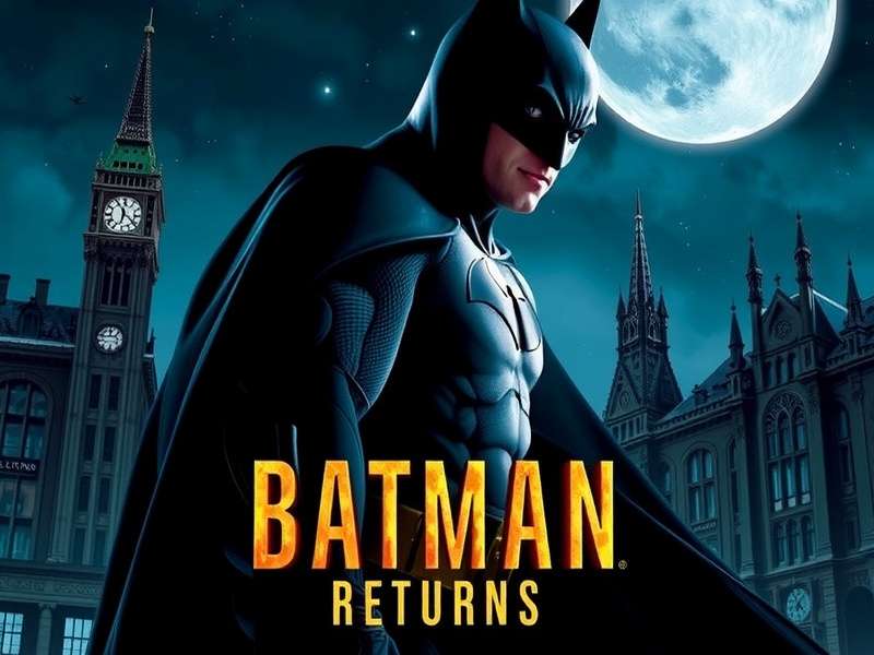 Japanese Batman Returns poster with bold red background