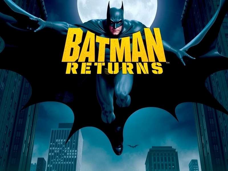 Official Theatrical Batman Returns Movie Poster featuring Batman, Catwoman, and The Penguin