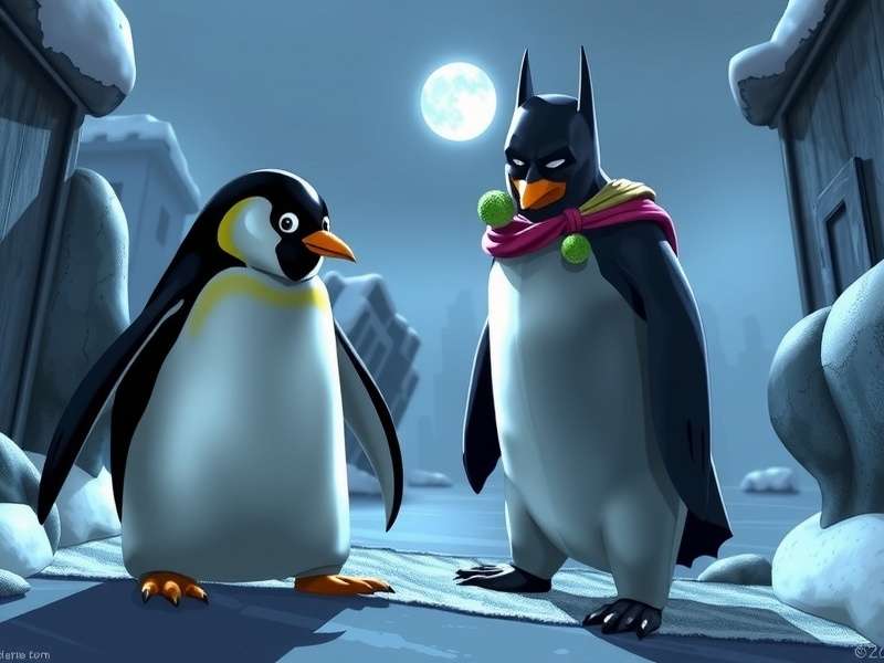 The Penguin from Batman Returns standing menacingly with his umbrella