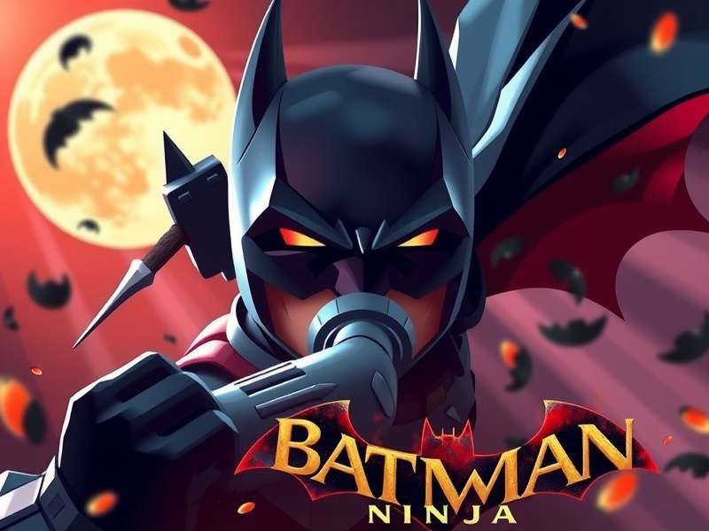 Detailed breakdown of the Batman Ninja logo showing layers and design elements