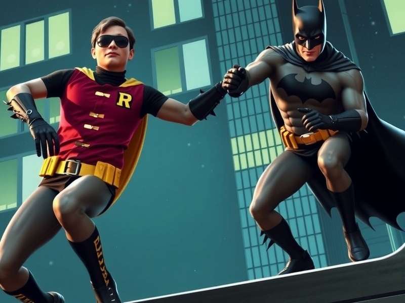 Classic Batman and Robin standing together in heroic pose