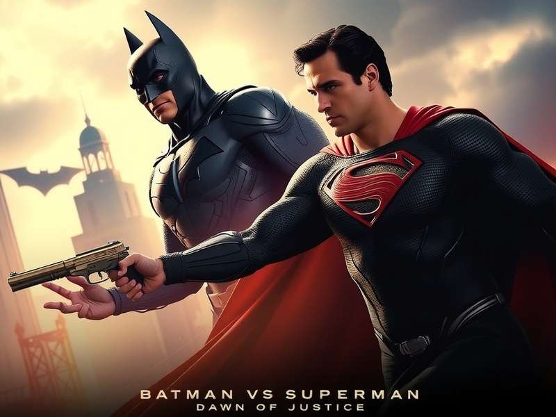 Batman versus Superman epic battle scene from the 2016 video game