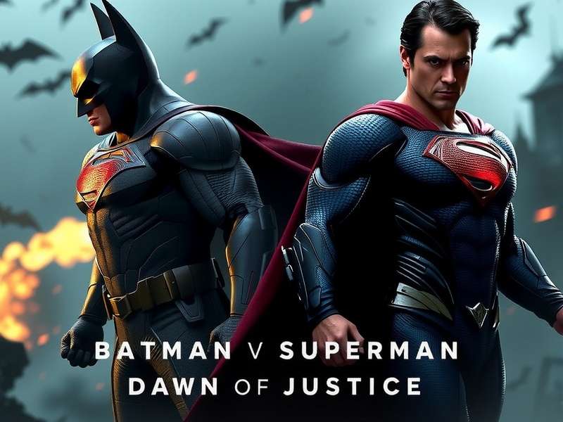 Batman v Superman Dawn of Justice theatrical poster showing Batman and Superman facing each other