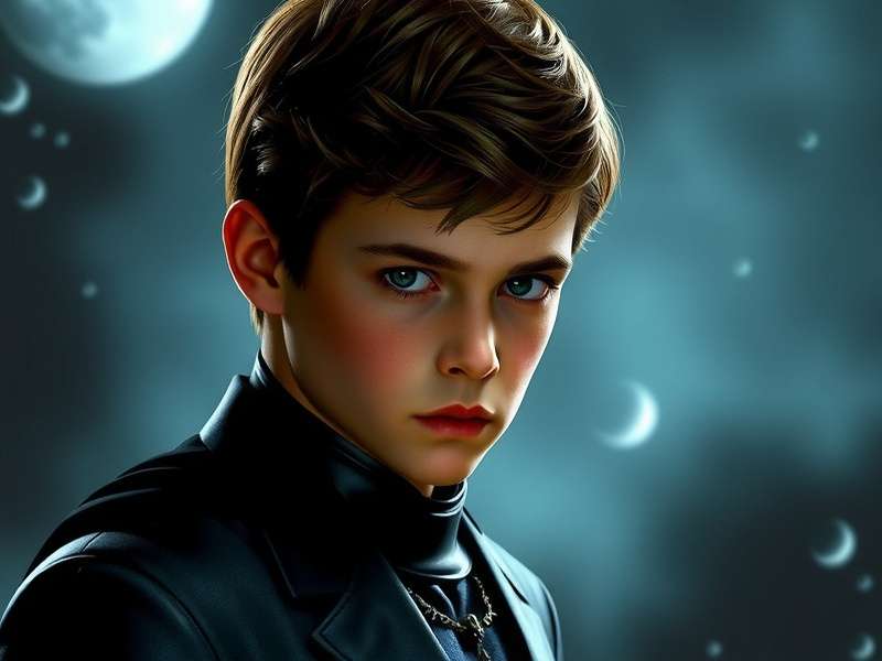 Young Bruce Wayne in Batman Begins standing in Wayne Manor