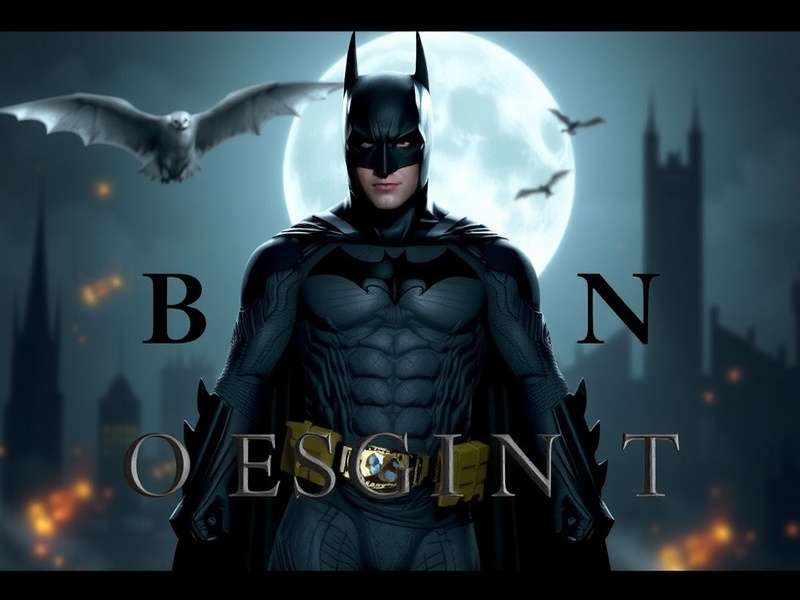 Batman standing atop a Gotham City building