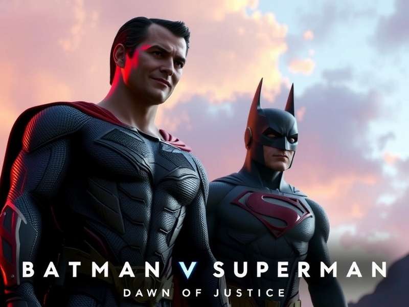 Batman v Superman: Dawn of Justice official poster showing Batman and Superman facing off