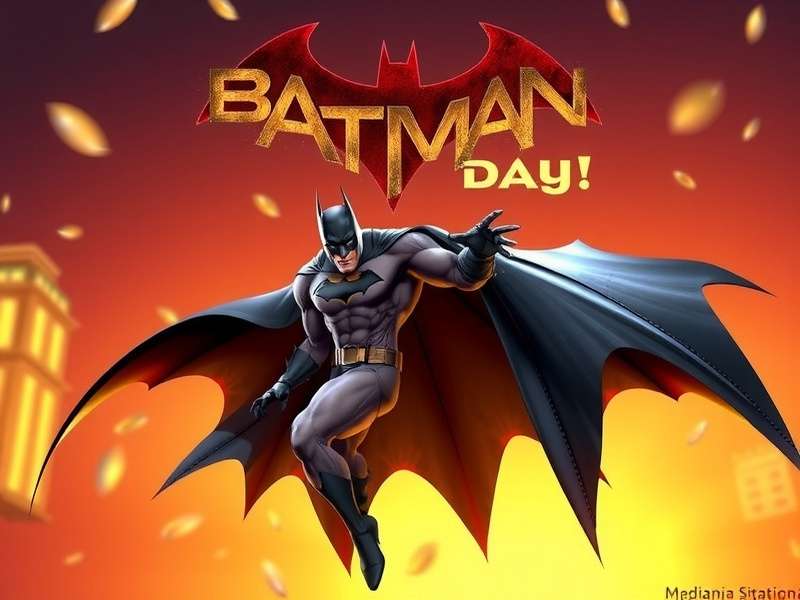 Crowd celebrating Batman Day 2026 in Gotham City Square