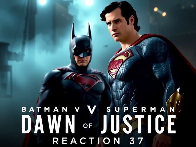 Batman V Superman Dawn of Justice epic confrontation scene with reaction mashup overlay