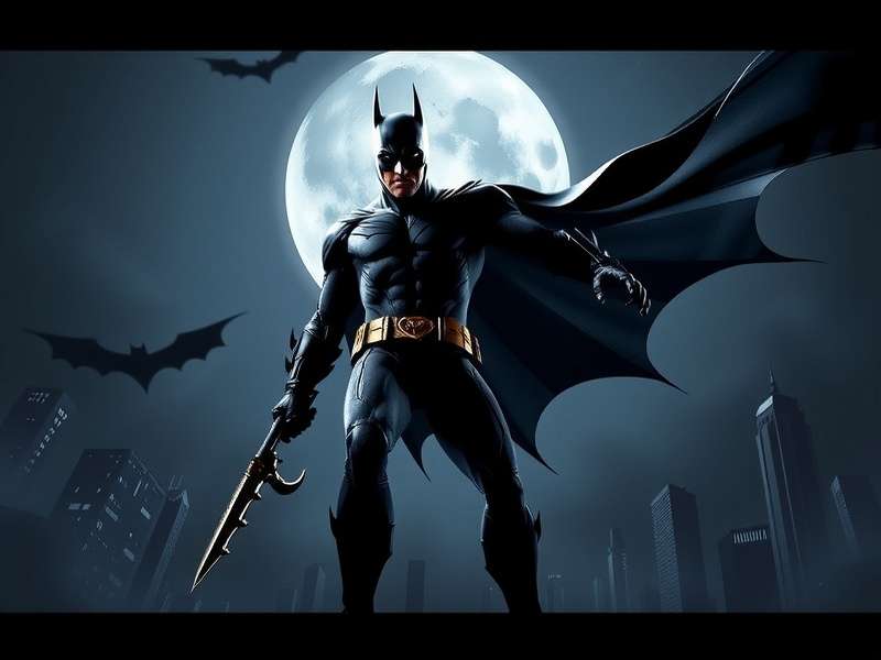 Orchestra performing with a large Batman logo projection