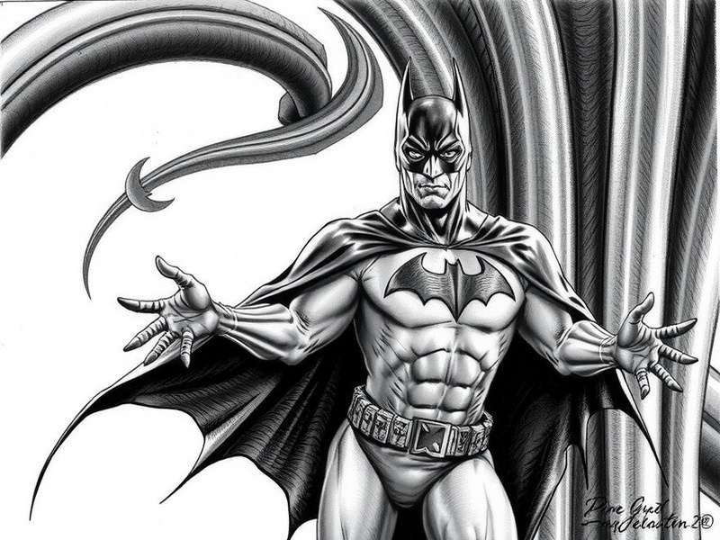 Step-by-step visual guide showing the progression of a Batman drawing from sketch to final