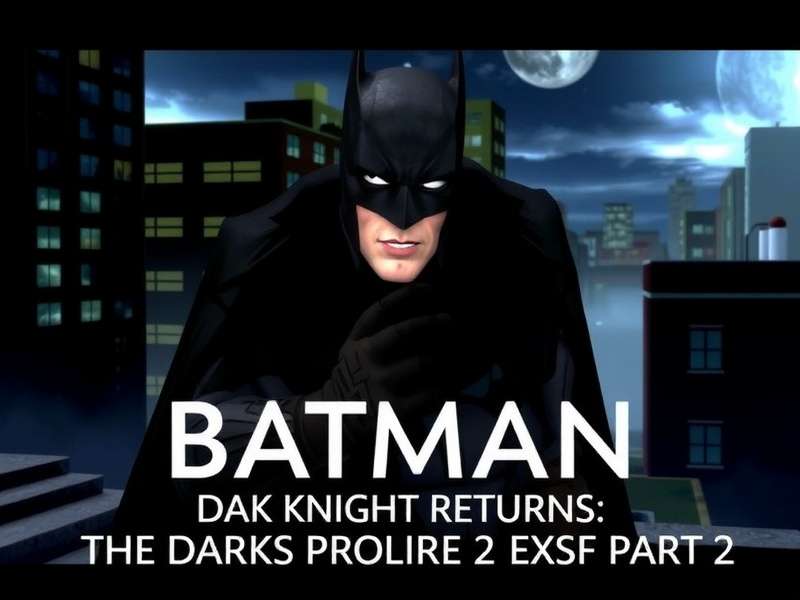 Batman facing Superman in a ruined city from The Dark Knight Returns Part 2