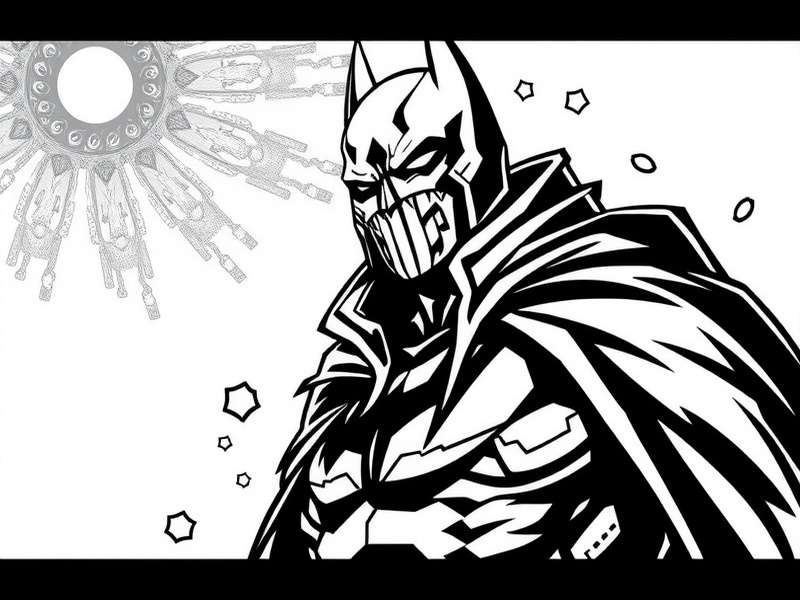 Batman and Bane face-off in a detailed coloring page