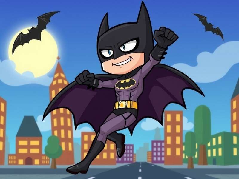 Collage of various Batman Day clip art images including Batman logo, Gotham skyline, and classic characters