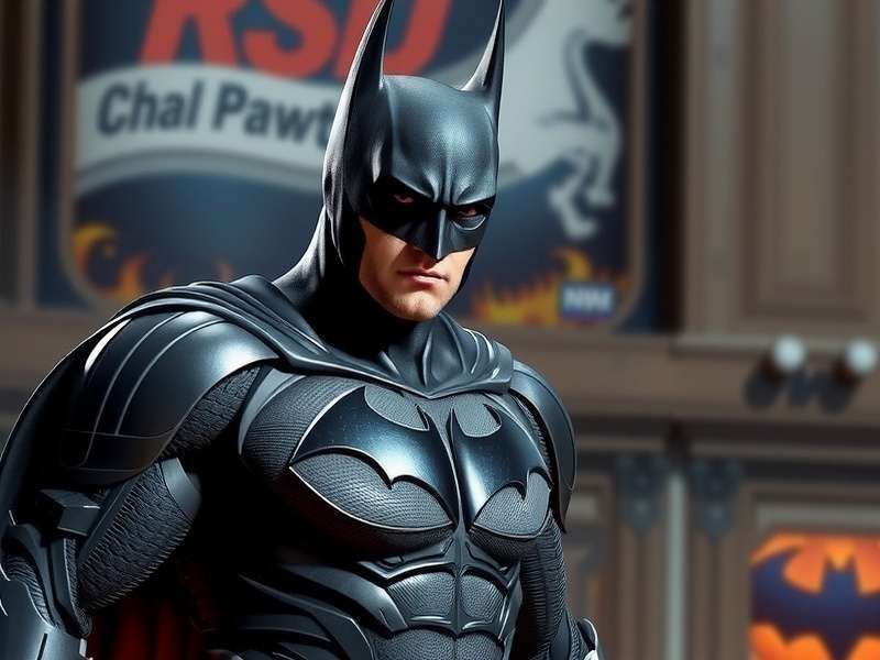 Batman Bruce Wayne in Gotham City at night