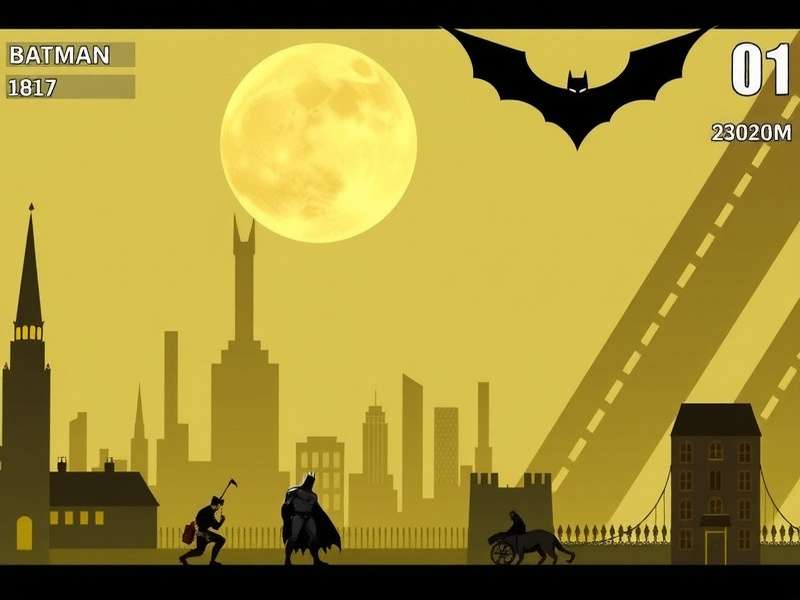 Dark, moody Batman scene