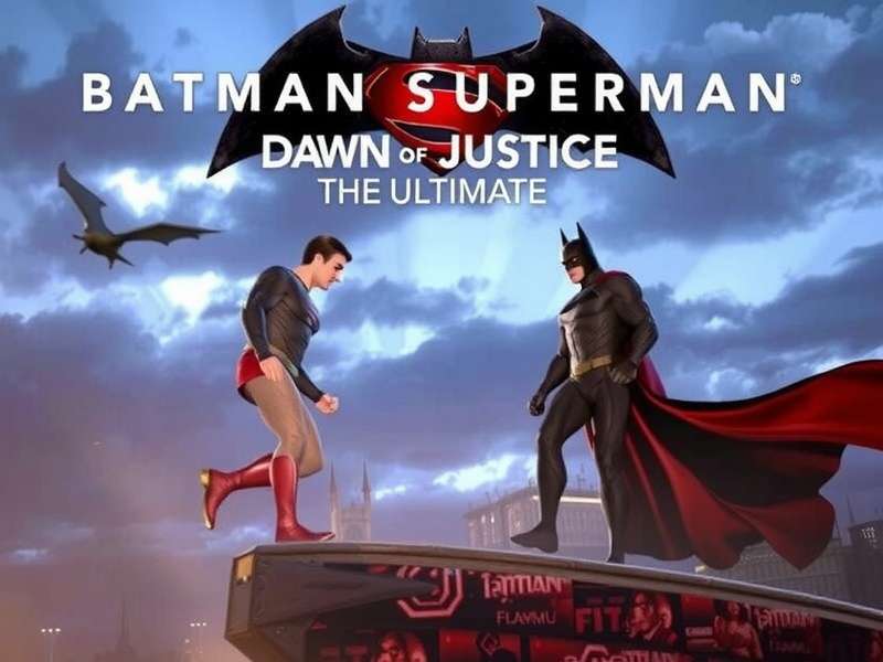 Batman in armored suit facing Superman in dramatic confrontation