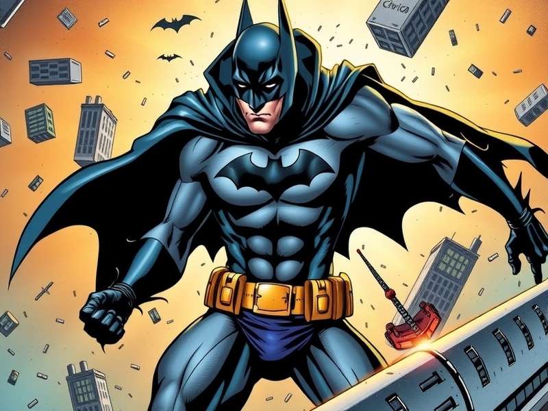 Batman Arkham Knight gameplay screenshot showing Batman in Gotham City