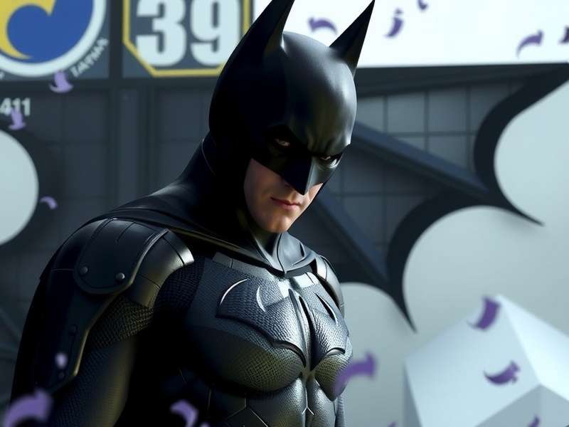 Christian Bale as Batman in The Dark Knight, overlooking Gotham City