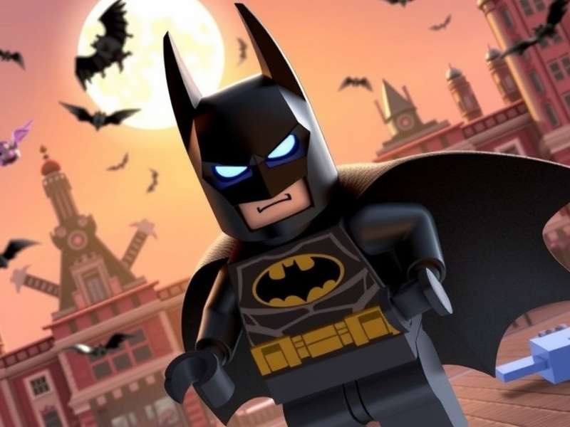 Lego Batcave with computer consoles and Bat-vehicles