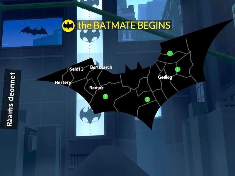 Batman Begins movie poster with dark knight theme and streaming platform icons