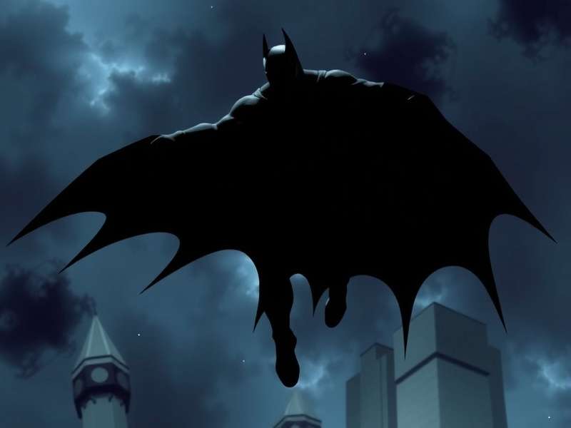 Batman theme song lyrics na na na — the iconic Dark Knight silhouette with musical notes