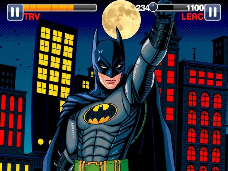 Batman Returns NES game cover art with Dark Knight silhouette and moon